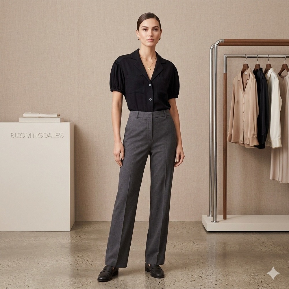 FORE Black Rayon‎ Linen Puff Sleeve Button Down Bodysuit Small